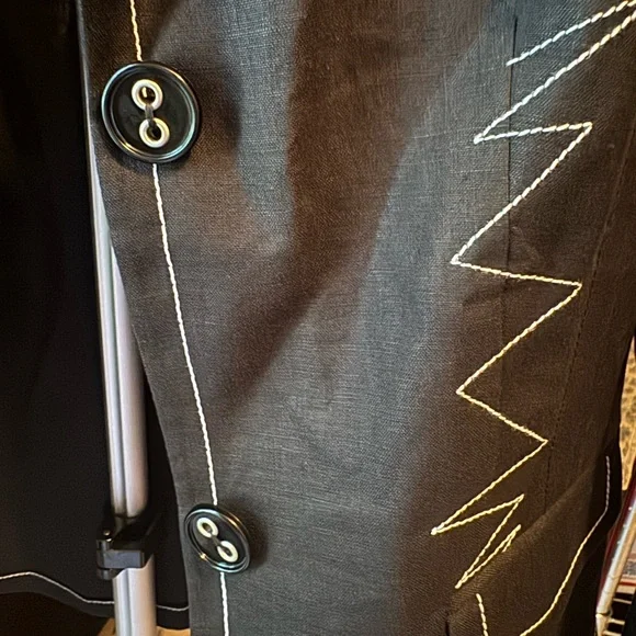 “RED” Black Blazer with White Stitching - Picture 3 of 8